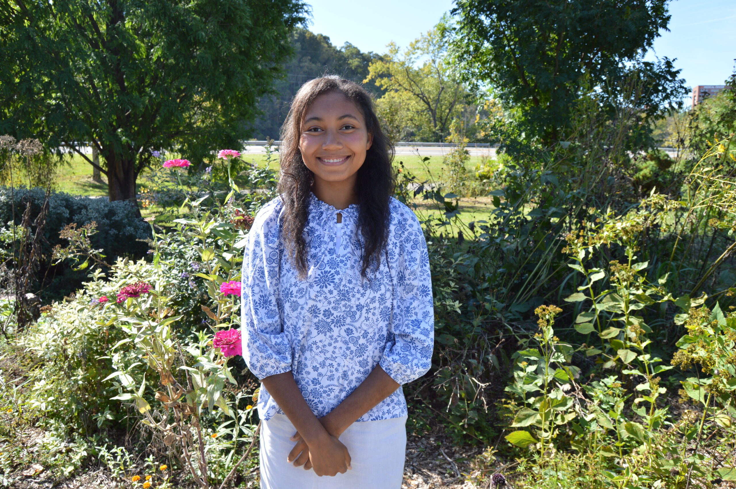 Photo of student in the UT Gardens