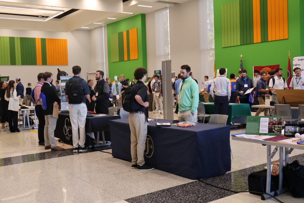 Wide shot of a career fair